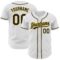 Custom White Navy-Gold Authentic Baseball Jersey