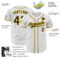 Custom White Black-Gold Authentic Baseball Jersey