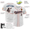 Custom White Black Powder Blue-Orange Authentic Baseball Jersey