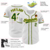 Custom White Green-Gold Authentic Baseball Jersey