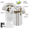Custom White Black-Old Gold Authentic Baseball Jersey