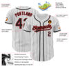Custom White Black Pinstripe Black-Red Authentic Baseball Jersey