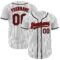 Custom White Black Pinstripe Black-Red Authentic Baseball Jersey
