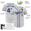 Custom White Navy Pinstripe Navy Authentic Baseball Jersey