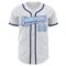 Custom White Light Blue Pinstripe Light Blue-Navy Authentic Baseball Jersey