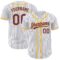 Custom White Purple Pinstripe Purple-Gold Authentic Baseball Jersey