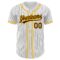 Custom White Brown Pinstripe Brown-Gold Authentic Baseball Jersey