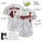 Custom White Navy Pinstripe Navy-Orange Authentic Baseball Jersey