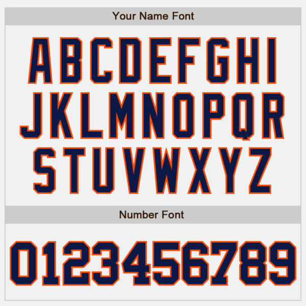 Custom White Navy Pinstripe Navy-Orange Authentic Baseball Jersey