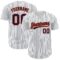 Custom White Navy Pinstripe Navy-Orange Authentic Baseball Jersey