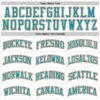 Custom White Teal Pinstripe Teal-Orange Authentic Basketball Jersey
