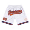 Custom White Orange-Royal Authentic Throwback Basketball Shorts