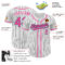 Custom White Black Pinstripe Pink-Light Blue Authentic Baseball Jersey