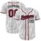 Custom White Black Pinstripe Crimson Authentic Baseball Jersey