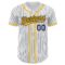 Custom White Navy Pinstripe Gold Authentic Baseball Jersey