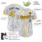 Custom White Navy Pinstripe Gold Authentic Baseball Jersey