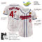 Custom White Red Pinstripe Red-Navy Authentic Baseball Jersey