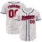 Custom White Red Pinstripe Red-Navy Authentic Baseball Jersey
