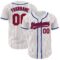 Custom White Red Pinstripe Red-Royal Authentic Baseball Jersey