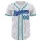 Custom White Purple Pinstripe Teal Authentic Baseball Jersey