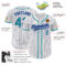 Custom White Purple Pinstripe Teal Authentic Baseball Jersey