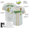 Custom White Kelly Green Pinstripe Old Gold Authentic Baseball Jersey