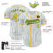 Custom White Kelly Green Pinstripe Gold Authentic Baseball Jersey