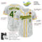 Custom White Green Pinstripe Green-Gold Authentic Baseball Jersey