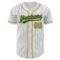 Custom White Green Pinstripe Old Gold Authentic Baseball Jersey