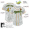 Custom White Green Pinstripe Old Gold Authentic Baseball Jersey