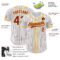 Custom White Crimson Pinstripe Crimson-Gold Authentic Baseball Jersey