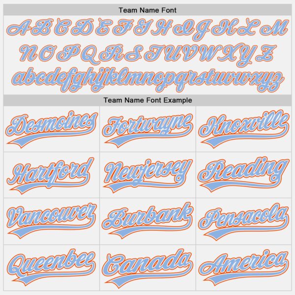 Custom White Light Blue Pinstripe Light Blue-Orange Authentic Baseball Jersey