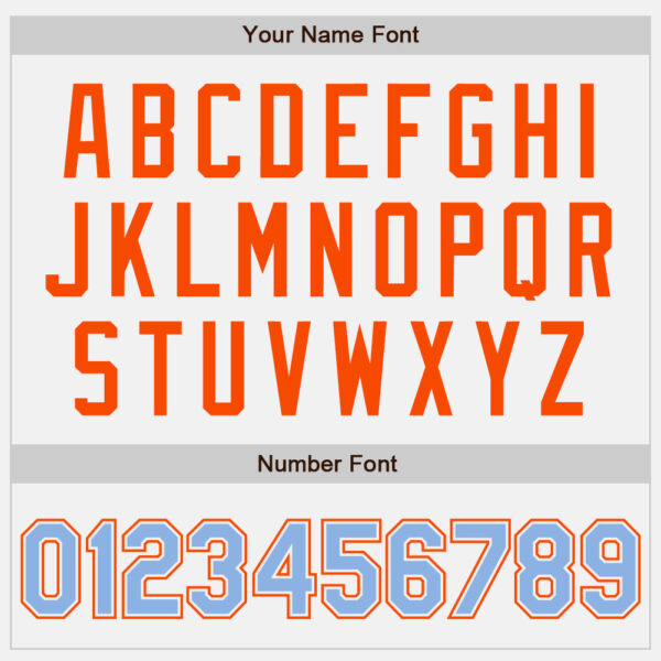 Custom White Light Blue Pinstripe Light Blue-Orange Authentic Baseball Jersey