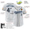 Custom White Light Blue Pinstripe Black Authentic Baseball Jersey