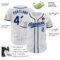 Custom White Light Blue Pinstripe Navy Authentic Baseball Jersey