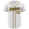 Custom White Old Gold-Black Authentic Baseball Jersey