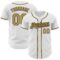Custom White Old Gold-Black Authentic Baseball Jersey