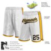 Custom White Navy-Gold Authentic Basketball Shorts