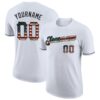 Custom White Vintage USA Flag-Black Performance T-Shirt