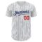 Custom White Navy Pinstripe Red Authentic Baseball Jersey