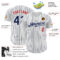 Custom White Navy Pinstripe Red Authentic Baseball Jersey
