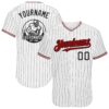 Custom White Black Pinstripe Red Authentic Baseball Jersey