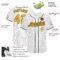 Custom White Black Pinstripe Gold Authentic Baseball Jersey
