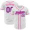 Custom White Purple-Pink Authentic Baseball Jersey