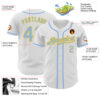Custom White Light Blue-Yellow Authentic Baseball Jersey