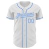 Custom White Light Blue Authentic Baseball Jersey