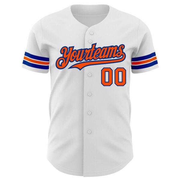 Custom White Orange-Royal Authentic Baseball Jersey