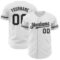 Custom White Black-Gray Authentic Baseball Jersey