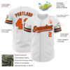 Custom White Orange-Black Authentic Baseball Jersey