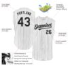 Custom White Black Pinstripe Gray Authentic Sleeveless Baseball Jersey